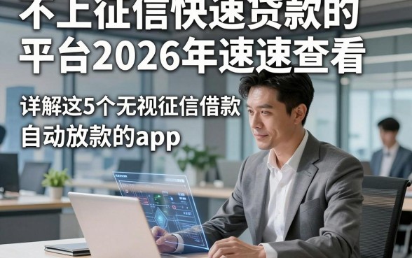 不上征信快速贷款的平台2026年速速查看，详解这5个无视征信借款自动放款的app