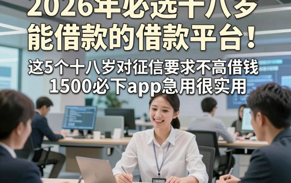 2026年必选十八岁能借款的借款平台！这5个十八岁对征信要求不高借钱1500必下app急用很实用