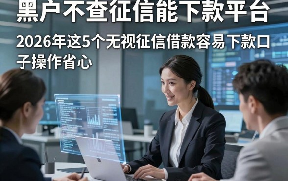 黑户不查征信能下款平台,2026年这5个无视征信借款容易下款口子操作省心