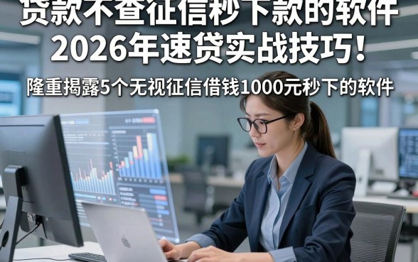 贷款不查征信秒下款的软件2026年速贷实战技巧！隆重揭露5个无视征信借钱1000元秒下的软件