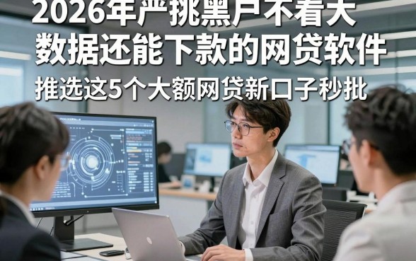 2026年严挑黑户不看大数据还能下款的网贷软件，推选这5个大额网贷新口子秒批