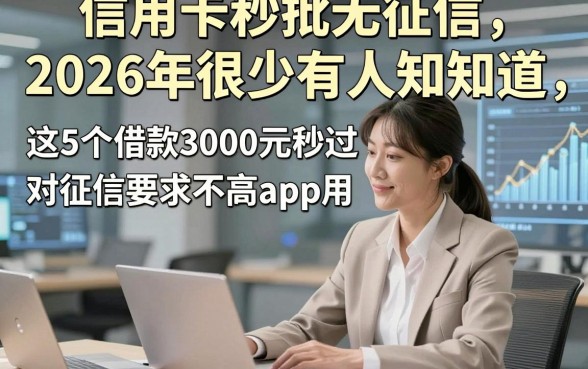 信用卡秒批无征信2026年很少有人知道，这5个借款3000元秒过对征信要求不高app用着挺顺心