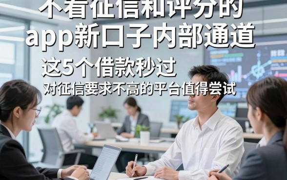 不看征信和评分的app新口子内部通道，这5个借款秒过 对征信要求不高的平台值得尝试