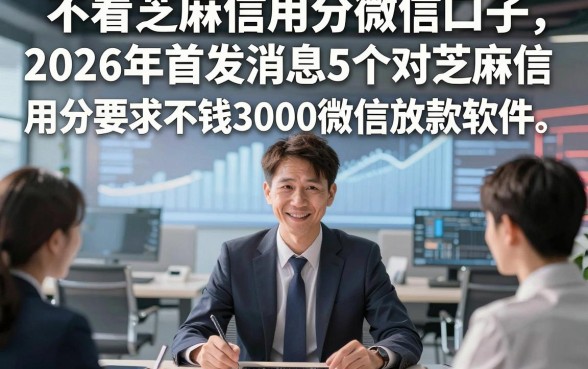 不看芝麻信用分微信口子，2026年首发消息5个对芝麻信用分要求不高借钱3000微信放款软件