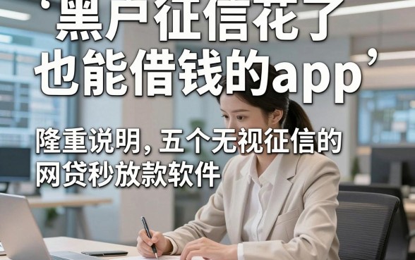 黑户征信花了也能借钱的app，隆重说明五个无视征信的网贷秒放款软件