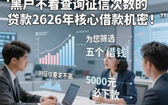 黑户不看查询征信次数的贷款2026年核心借款机密！为您筛选五个黑户借钱对征信要求不高5000元必下款的app