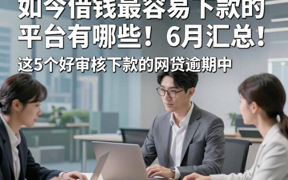 如今借钱最容易下款的平台有哪些！6月汇总​这5个好审核下款的网贷逾期中