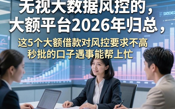 无视大数据风控的大额平台2026年归总​，这5个大额借款对风控要求不高秒批的口子遇事能帮上忙