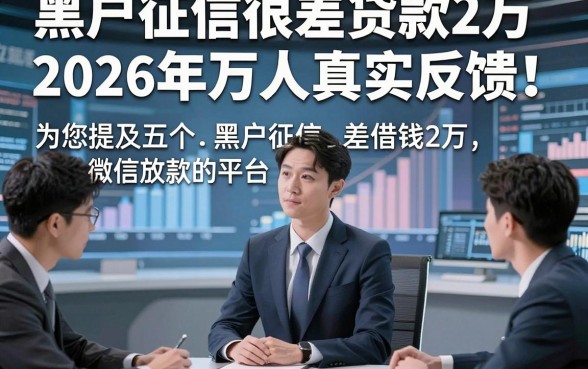 黑户征信很差贷款2万2026年万人真实反馈！为您提及五个黑户征信差借钱2万微信放款的平台