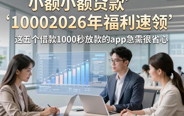 小额小额贷款10002026年福利速领，这五个借款1000秒放款的app急需很省心