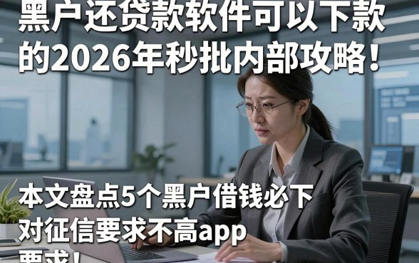 黑户还贷款软件可以下款的2026年秒批内部攻略！本文盘点5个黑户借钱必下对征信要求不高app