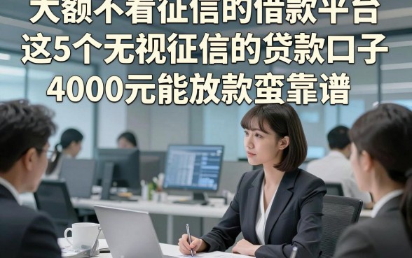 大额不看征信的借款平台，这5个无视征信的贷款口子4000元能放款蛮靠谱