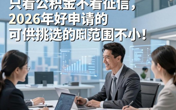 只看公积金不看征信2026年好申请的可供挑选的范围不小！，今天深度拆解这5个借钱平台！
