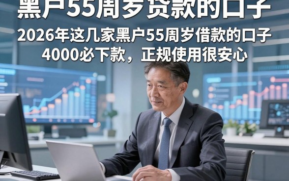 黑户55周岁贷款的口子，2026年这几家黑户55周岁借款的口子4000必下款正规使用很安心