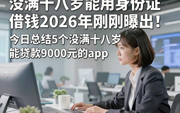 没满十八岁能用身份证借钱2026年刚刚曝出！今日总结5个没满十八岁能贷款9000元的app