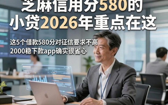 芝麻信用分580的小贷2026年重点在这，这5个借款580分对征信要求不高2000稳下款app确实很省心