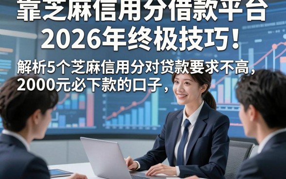 靠芝麻信用分借款平台2026年终极技巧！解析5个芝麻信用分对贷款要求不高2000元必下款的口子