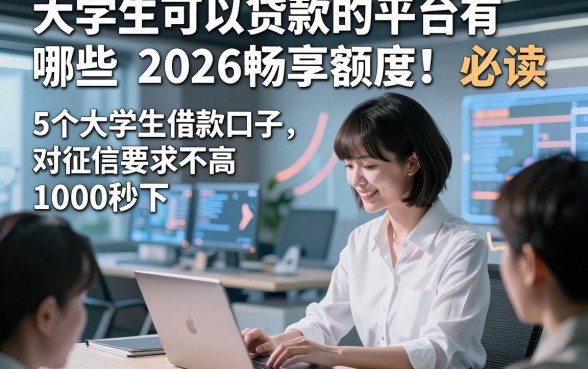 大学生可以贷款的平台有哪些2026畅享额度！必读​5个大学生借款口子对征信要求不高1000秒下