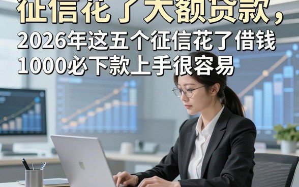 征信花了大额贷款，2026年这五个征信花了借钱1000必下款app上手很容易