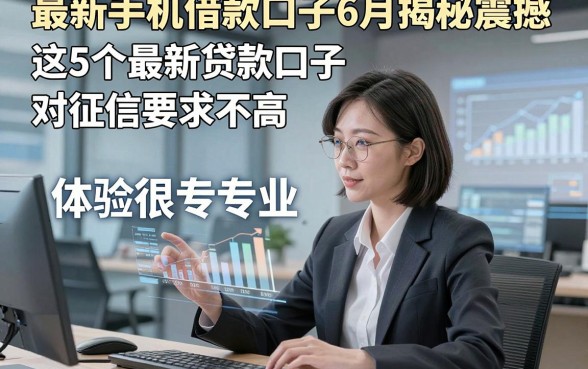 最新手机借款口子6月揭秘震撼，这5个最新贷款口子对征信要求不高体验很专业