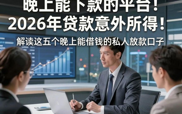 晚上能下款的平台2026年贷款意外所得！解读这五个晚上能借钱的私人放款口子