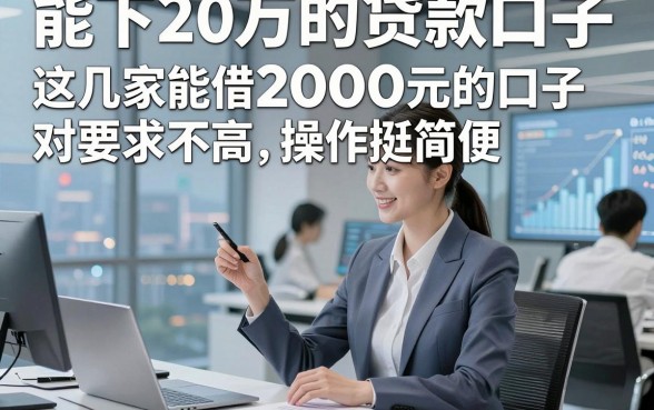 能下20万的贷款口子，解说这几家能借2000元的口子对要求不高操作挺简便