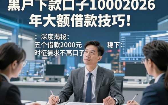 黑户下款口子10002026年大额借款技巧！深度揭秘五个借款2000元稳下对征信要求不高口子
