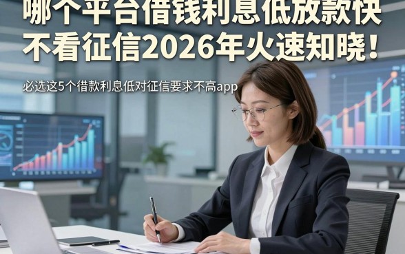 哪个平台借钱利息低放款快不看征信2026年火速知晓！必选这5个借款利息低对征信要求不高app