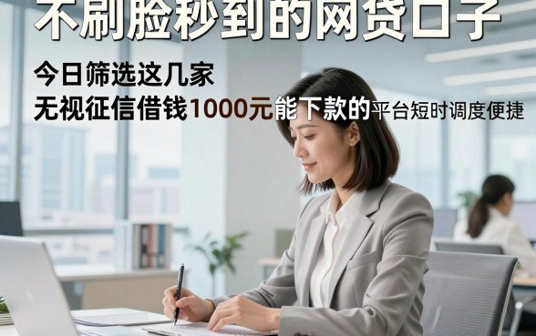 不刷脸秒到的网贷口子，今日筛选这几家无视征信借钱1000元能下款的平台短时调度便捷