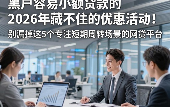 黑户容易小额贷款的2026年藏不住的优惠活动！别漏掉这5个专注短期周转场景的网贷平台