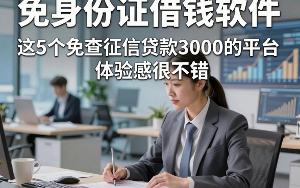 免身份证借钱软件，这5个免查征信贷款3000的平台体验感很不错