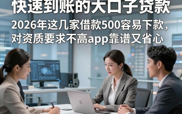 快速到账的大口子贷款，2026年这几家借款500容易下款对资质要求不高app靠谱又省心