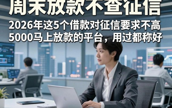 周末放款不查征信，2026年这5个借款对征信要求不高5000马上放款的平台用过都称好