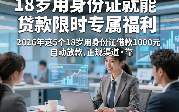 18岁用身份证就能贷款限时专属福利，2026年这5个18岁用身份证借款1000元自动放款app正规渠道很可靠