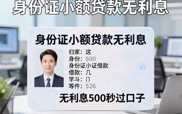 身份证小额贷款无利息，本文归纳这几家身份证借款无利息500秒过口子