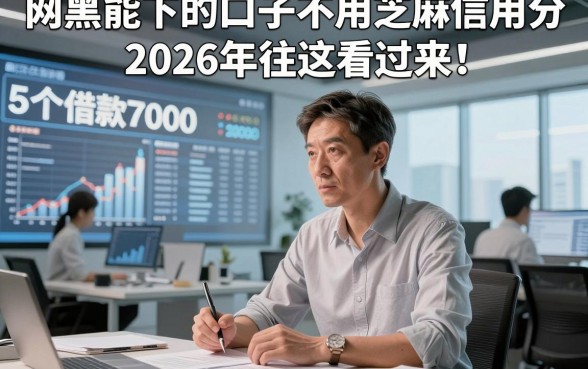 网黑能下的口子不用芝麻信用分2026年往这看过来！这5个借款7000马上放款对芝麻分要求不高口子适配临时周转
