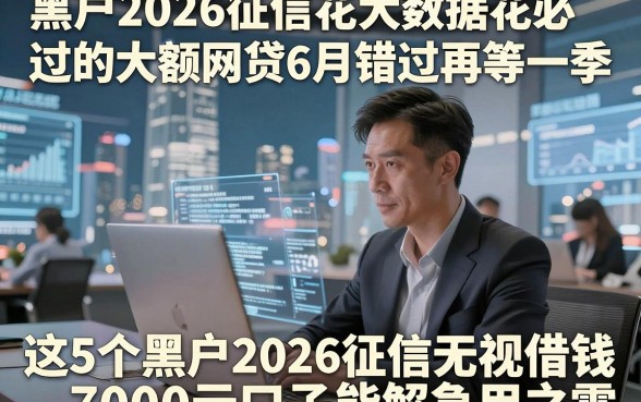 黑户2026征信花大数据花必过的大额网贷6月错过再等一季，这5个黑户2026征信无视借钱7000元口子能解急用之需
