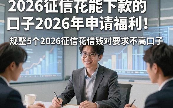 2026征信花能下款的口子2026年申请福利！规整5个2026征信花借钱对要求不高口子