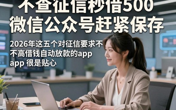 不查征信秒借500微信公众号赶紧保存，2026年这五个对征信要求不高借钱自动放款的app很是贴心
