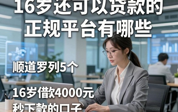 16岁还可以贷款的正规平台有哪些，顺道罗列5个16岁借款4000元秒下款的口子