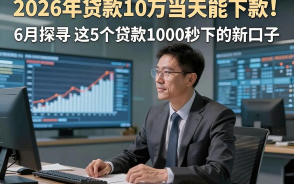 2026年贷款10万当天能下款！6月探寻​这5个贷款1000秒下的新口子