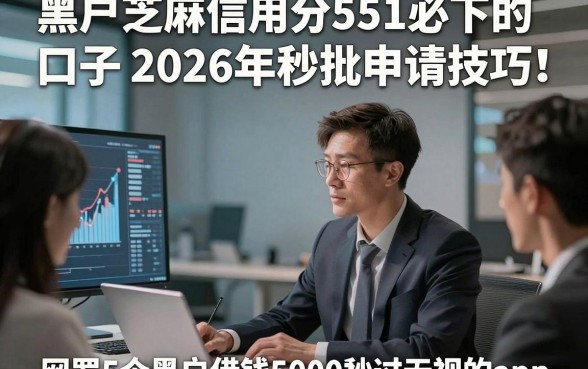黑户芝麻信用分551必下的口子2026年秒批申请技巧！网罗5个黑户借钱5000秒过无视的app