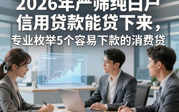 2026年严筛纯白户信用贷款能贷下来，专业枚举5个容易下款的消费贷