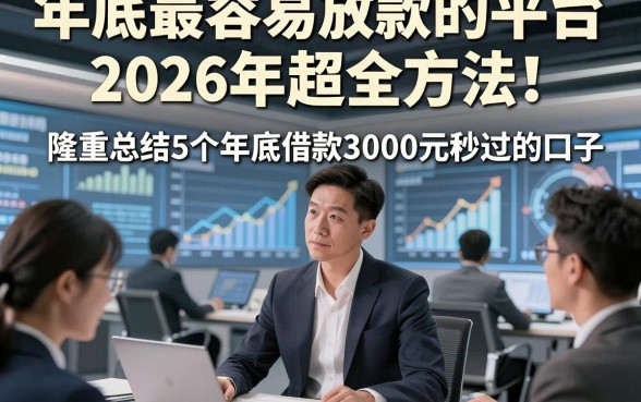 年底最容易放款的平台2026年超全方法！隆重总结5个年底借款3000元秒过的口子