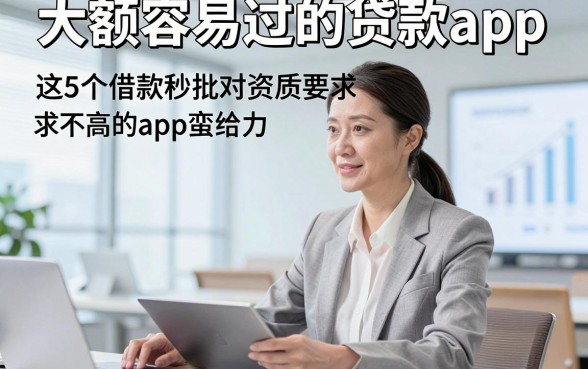 大额容易过的贷款app，必看​这5个借款秒批对资质要求不高的app蛮给力
