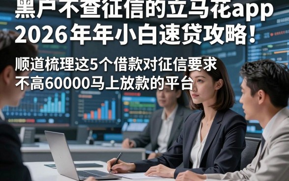 黑户不查征信的立马花app2026年小白速贷攻略！顺道梳理这5个借款对征信要求不高6000马上放款的平台
