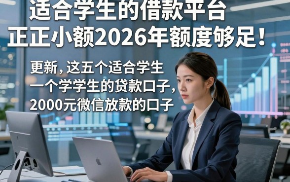 适合学生的借款平台正规小额2026年额度够足！更新​这五个适合学生的贷款口子2000元微信放款的口子
