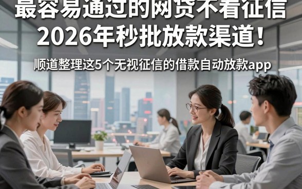 最容易通过的网贷不看征信2026年秒批放款渠道！顺道整理这5个无视征信的借款自动放款app