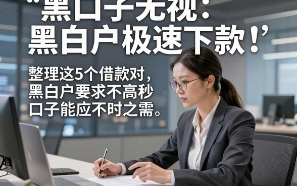 黑口子无视黑白户极速下款，整理这5个借款对黑白户要求不高秒下款口子能应不时之需