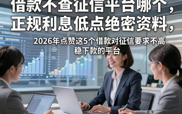 借款不查征信平台哪个正规利息低点绝密资料，2026年点赞这5个借款对征信要求不高稳下款的平台